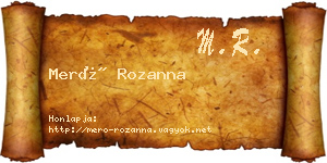 Merő Rozanna névjegykártya